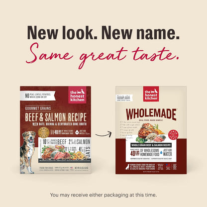 The Honest Kitchen Human Grade Wholemade™ Dehydrated Dog Food, Whole Grain Beef & Salmon, 10 lb (makes 40lbs)