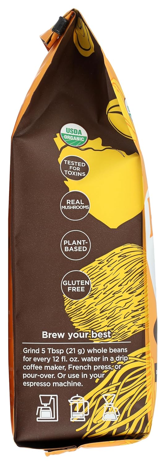 Four Sigmatic Organic Lion's Mane Whole Bean Coffee, 10 OZ