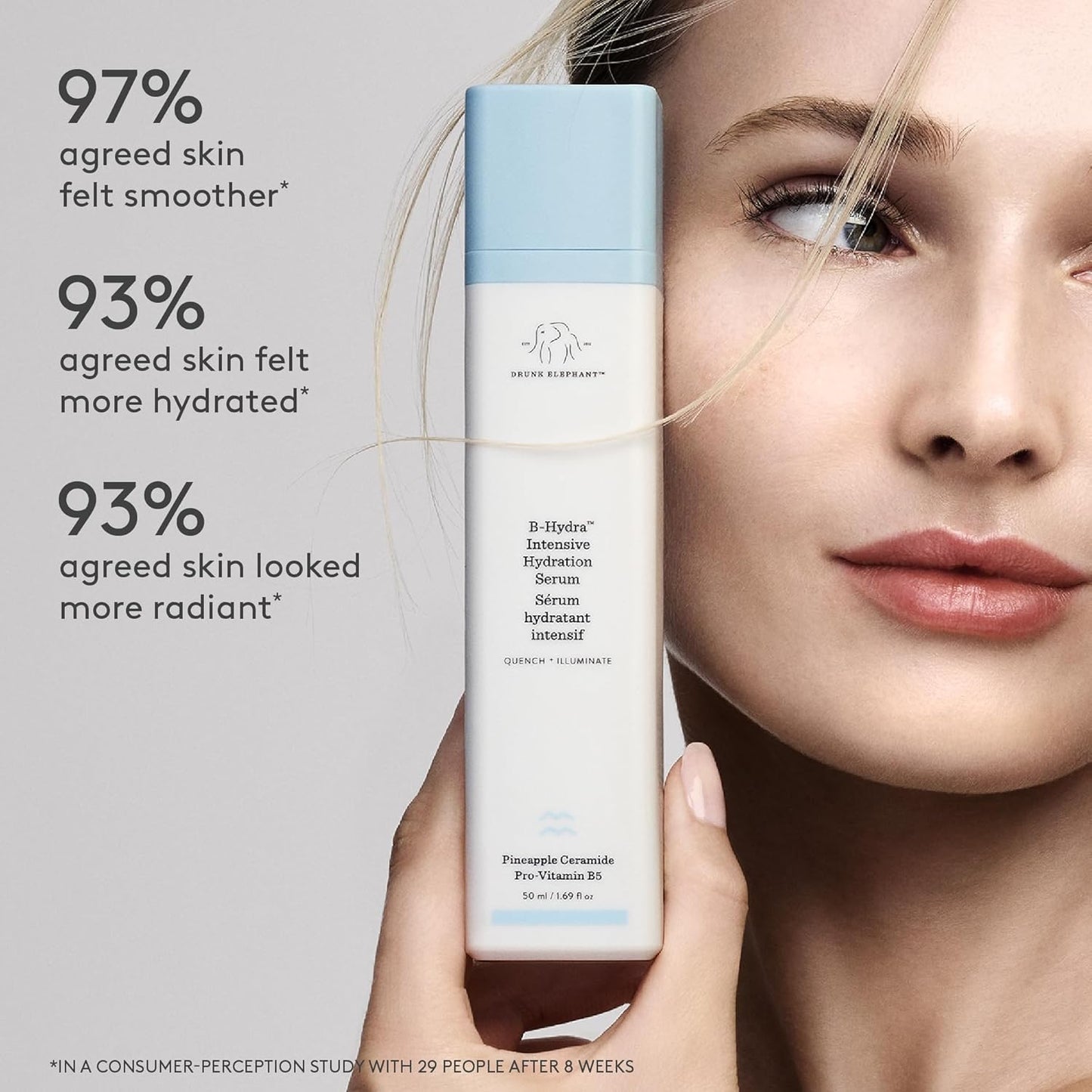 Drunk Elephant B-Hydra Hydration Serum - 50 ml/1.69 fl oz - Hydrating Vitamin B Serum - Clean Clinical Skincare - Cruelty-Free - Dermatologist-Tested - Free of Essential Oils, Silicones, and Fragrance