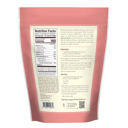 Bob’s Red Mill White Chocolate & Strawberry Pancake/Waffle Mix, 20 Ounce (Pack of 1) – Just Add Water, Makes 32-40 Pancakes per Bag