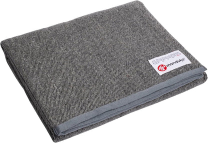 Manduka Yoga Wool Blanket - Yoga Prop and Accessory, Roll, Fold, Stack to Support, Made of Wool, 60 Inch (152cm), Sediment Grey