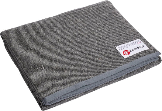 Manduka Yoga Wool Blanket - Yoga Prop and Accessory, Roll, Fold, Stack to Support, Made of Wool, 60 Inch (152cm), Sediment Grey