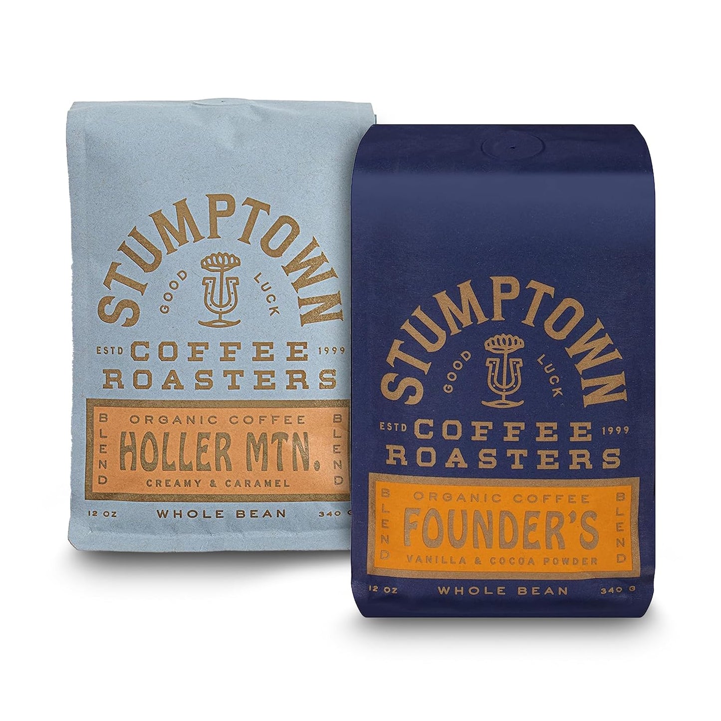 Bundle of Stumptown Coffee Roasters, Medium Roast Organic Whole Bean Coffee - Holler Mountain 12 Oz + Stumptown Coffee Roasters, Medium Roast Organic Whole Bean Coffee - Founder's Blend Bag 12 Oz