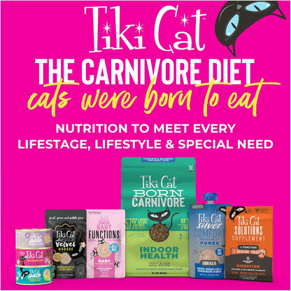 Tiki Cat Solutions Supplements Digestion Mousse, Chicken & Egg in Broth, Formulated to Support Healthy Digestion, Functional Cat Food Supplement, 5.6 oz. Pouch (Pack of 20)