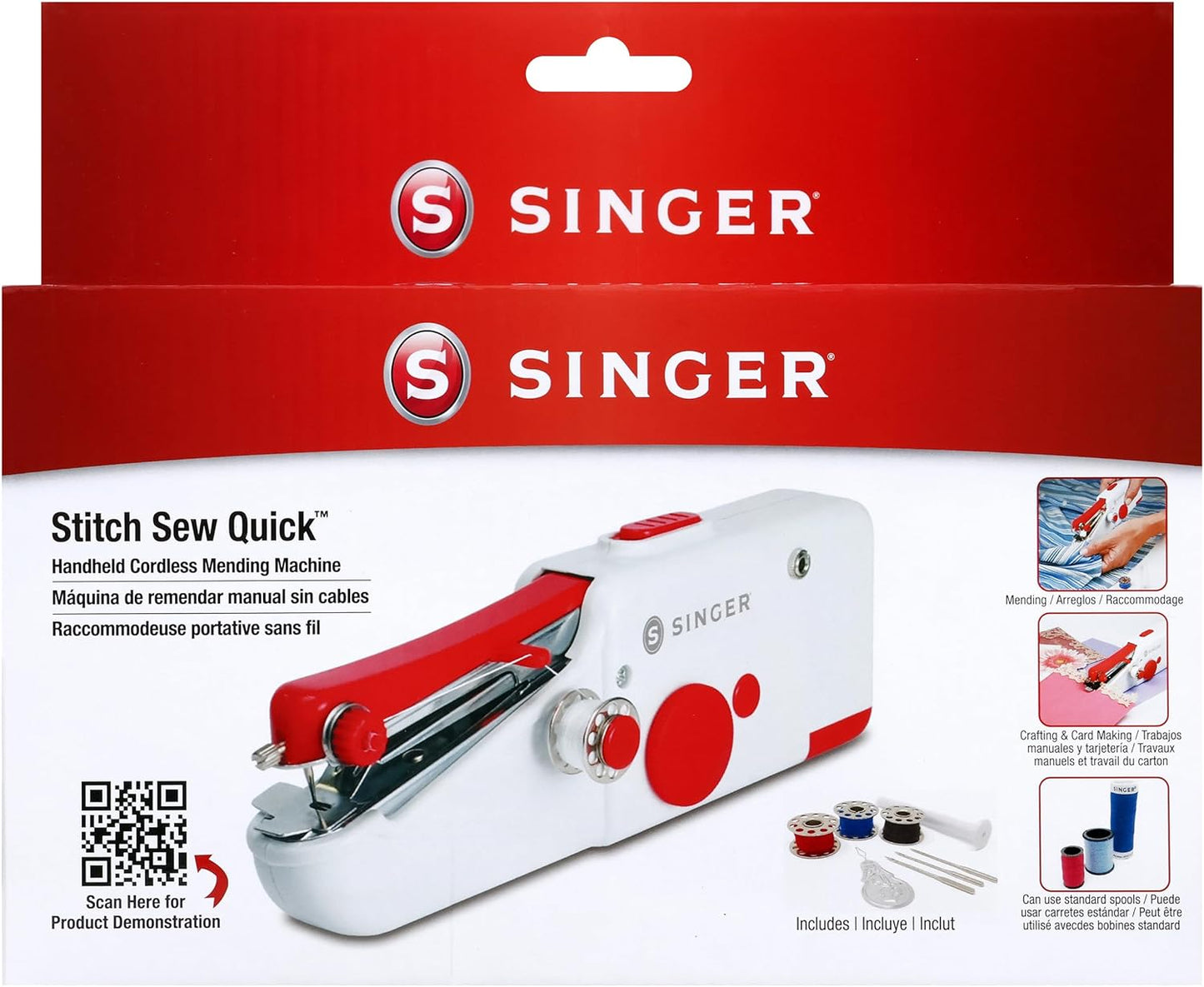 SINGER Stitch Sew Quick Portable Mending Machine - Single Thread Machine for Quick Repairs