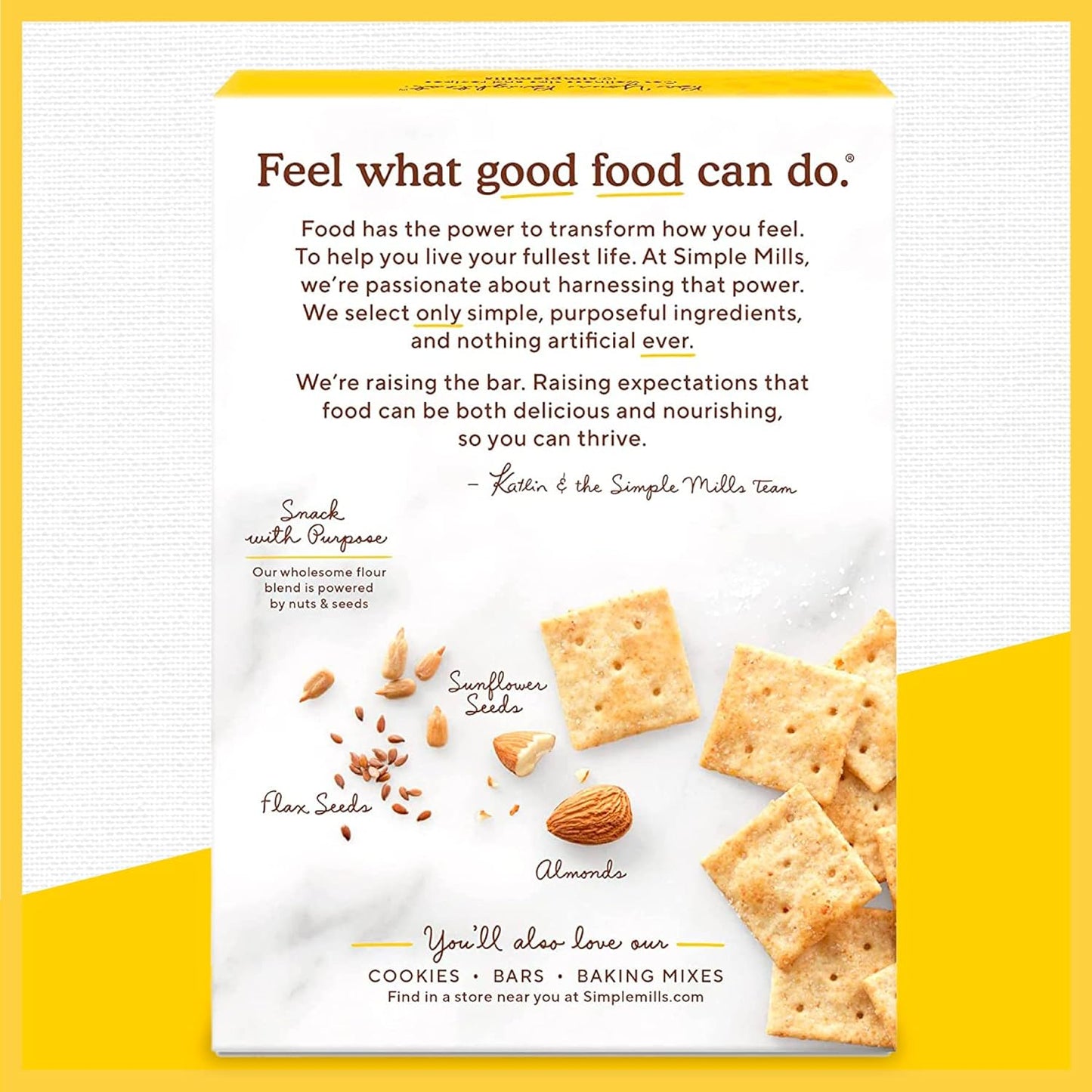 Simple Mills Almond Flour Crackers, Fine Ground Sea Salt, Gluten Free, Flax Seed, Sunflower Seeds, Corn Free, Good for Snacks, Made with whole foods, 6 Count (Packaging May Vary)