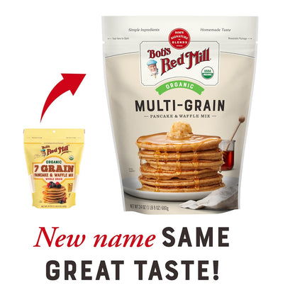 Bob's Red Mill Organic 7 Grain Pancake & Waffle Mix, 24oz (Pack of 1) - Organic, Whole Grain, Kosher