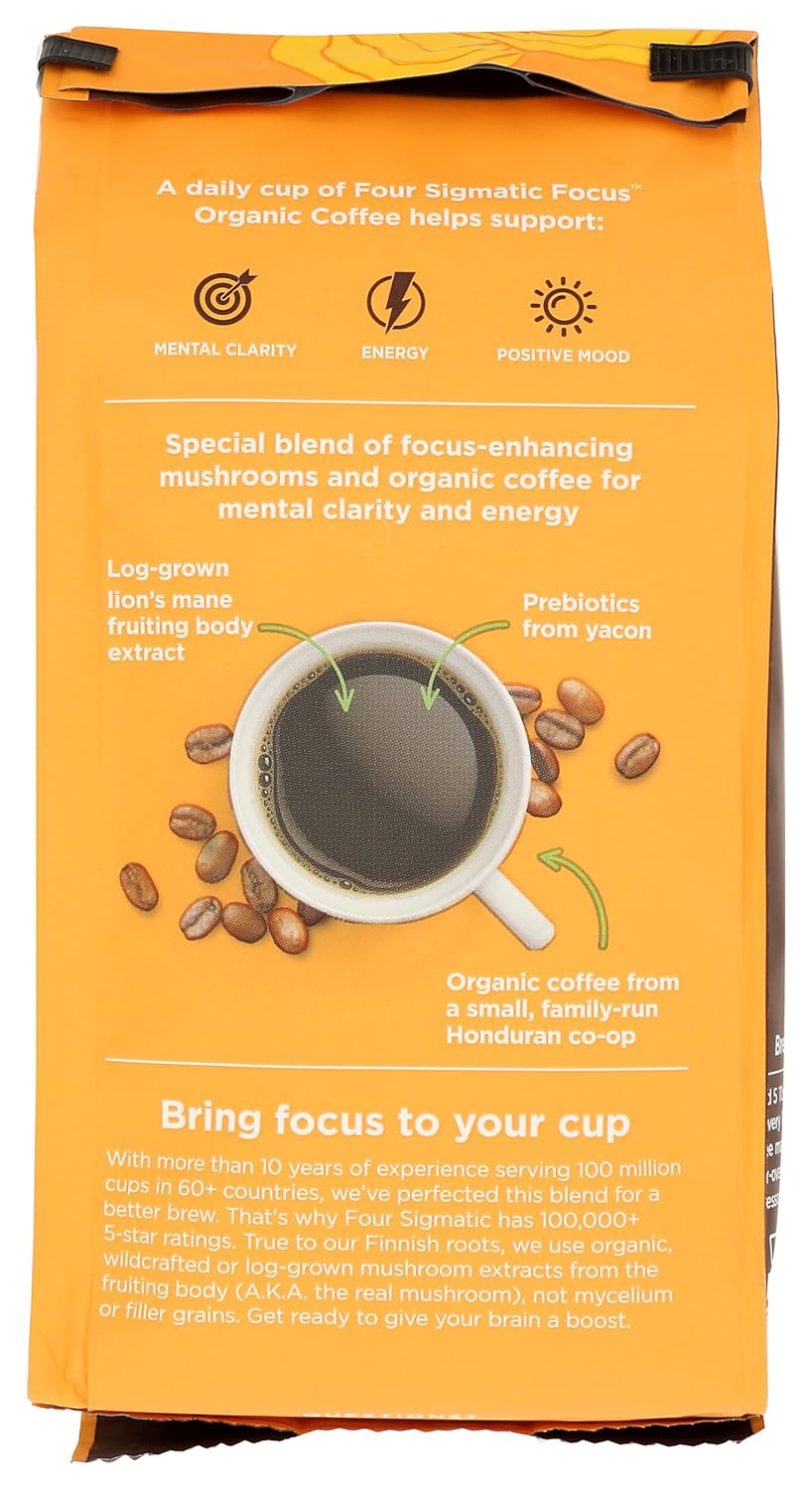 Four Sigmatic Organic Lion's Mane Whole Bean Coffee, 10 OZ