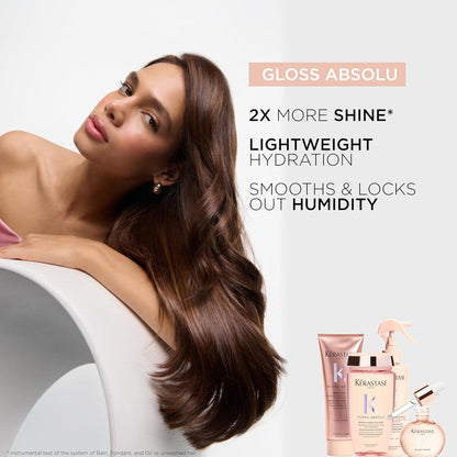 Kerastase Gloss Absolu Glaze Drops Anti-Frizz Hair Oil - Adds gloss and shine, nourishes and hydrates hair, with Hyaluronic Acid and Glycolic Acid, For All Hair Types