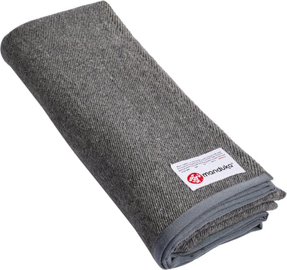Manduka Yoga Wool Blanket - Yoga Prop and Accessory, Roll, Fold, Stack to Support, Made of Wool, 60 Inch (152cm), Sediment Grey