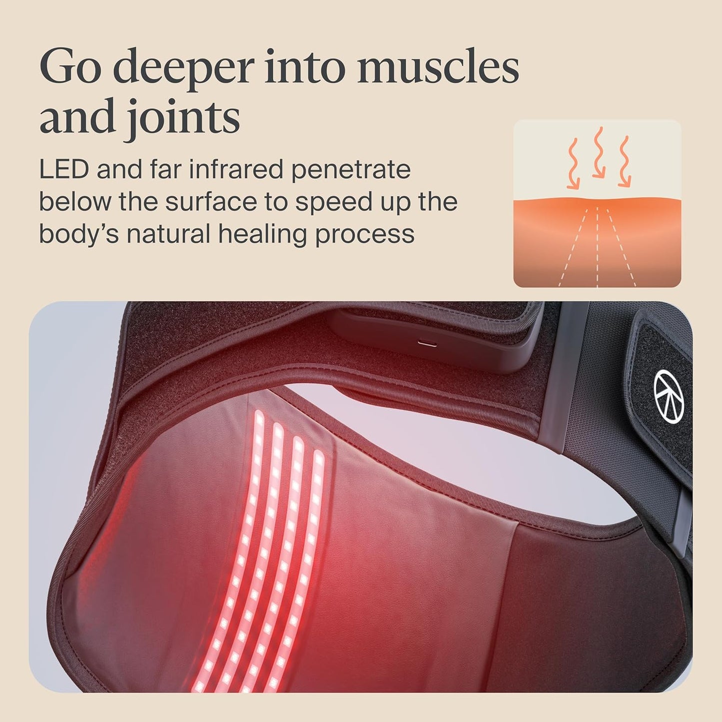 Therabody ThermBack LED – 4-in-1 Back Wrap with Heat, Far Infrared, Vibration and LED Light Therapies for Lower Back Pain Relief