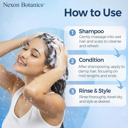 Keratin Shampoo and Conditioner Set 16 fl oz Each - Strengthening & Smoothing Care for Dry, Damaged, Frizzy or Keratin-Treated Hair - Color Protecting - Champu Cabello con Keratina - Nexon Botanics