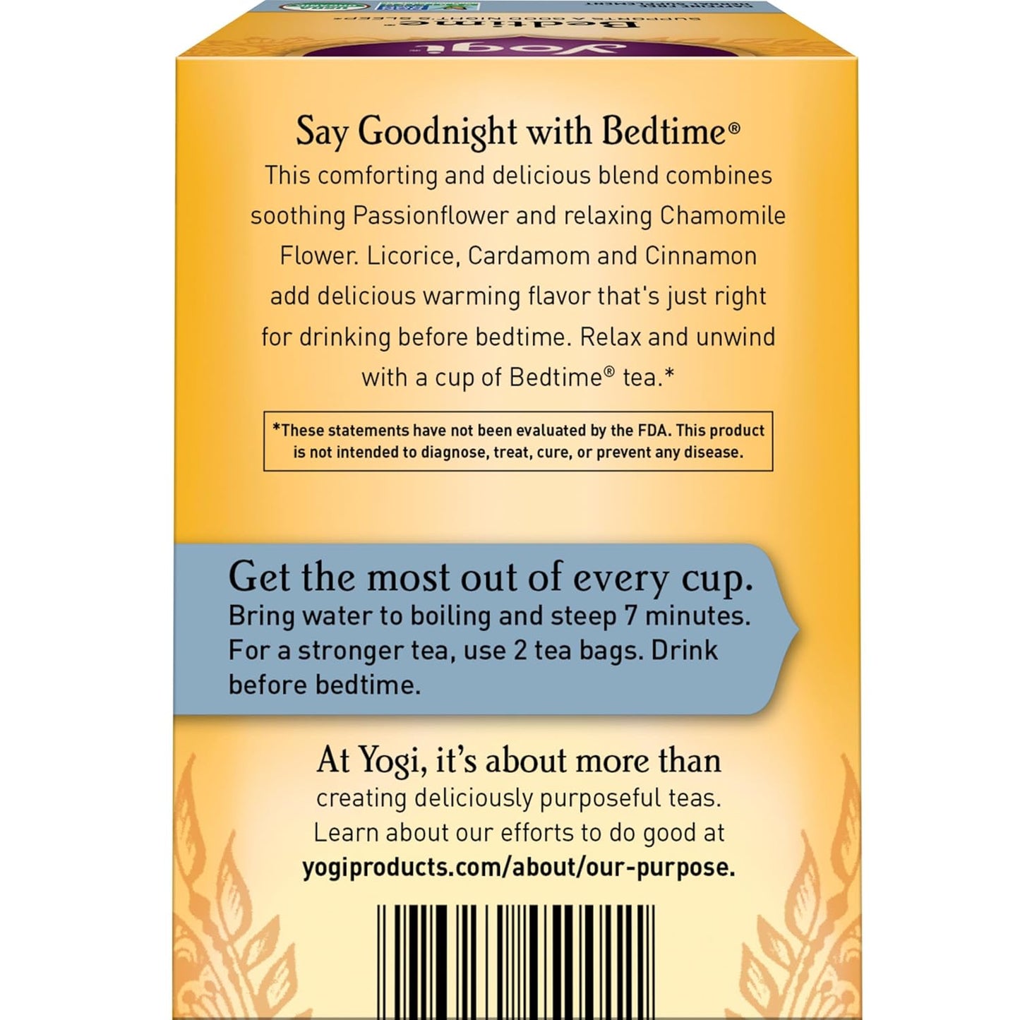Yogi Tea Bedtime Tea - 16 Tea Bags per Pack (4 Packs) - Chamomile & Passionflower Herbal Tea Blend