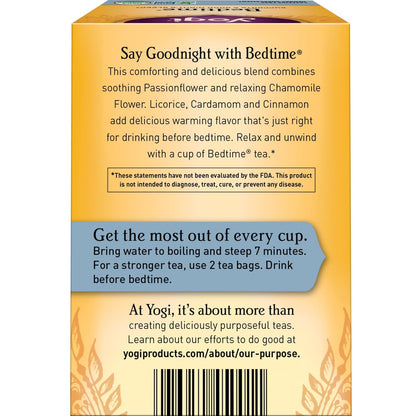 Yogi Tea Bedtime Tea - 16 Tea Bags per Pack (4 Packs) - Chamomile & Passionflower Herbal Tea Blend