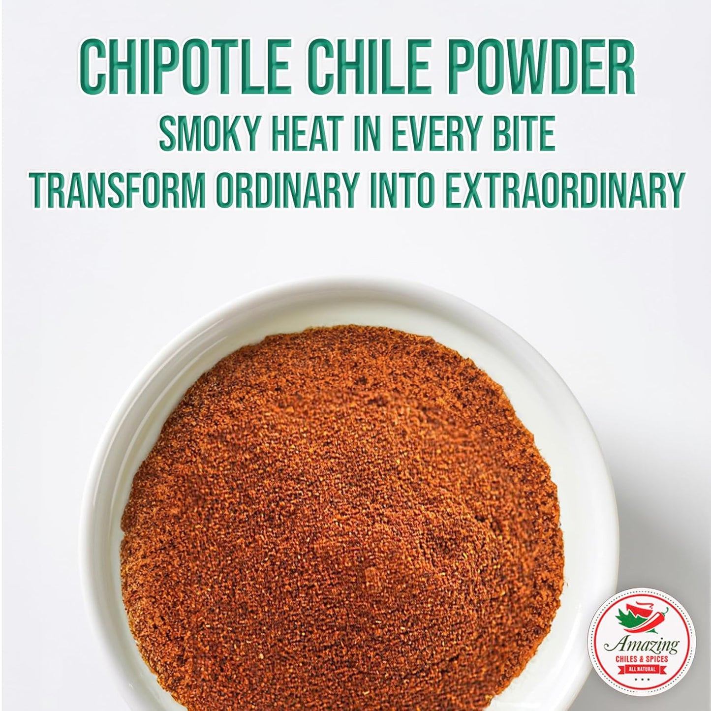 Chipotle Chili Powder Seasoning 4oz – Natural and Premium. Great For Meats, Grilling Rubs, Sauces, Salsa. Medium to High Heat - Sweet & Smoky Flavor. By Amazing Chiles & Spices.