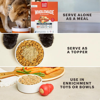 The Honest Kitchen Human Grade Wholemade™ Dehydrated Dog Food, Whole Grain Beef & Salmon, 10 lb (makes 40lbs)