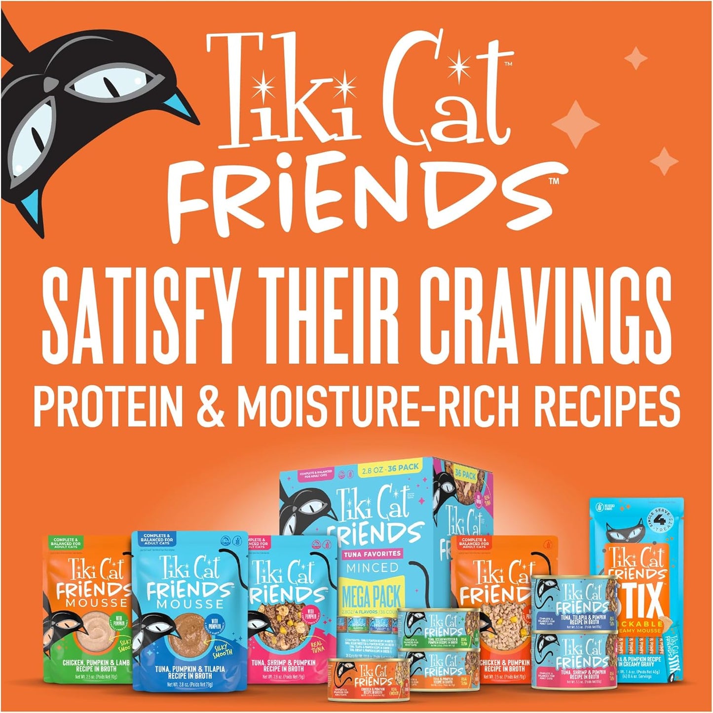 Tiki Cat Friends Chicken Variety Pack, High Protein & High Moisture Wet Cat Food for Adult Cats, 2.5 oz. Can (12 Count)