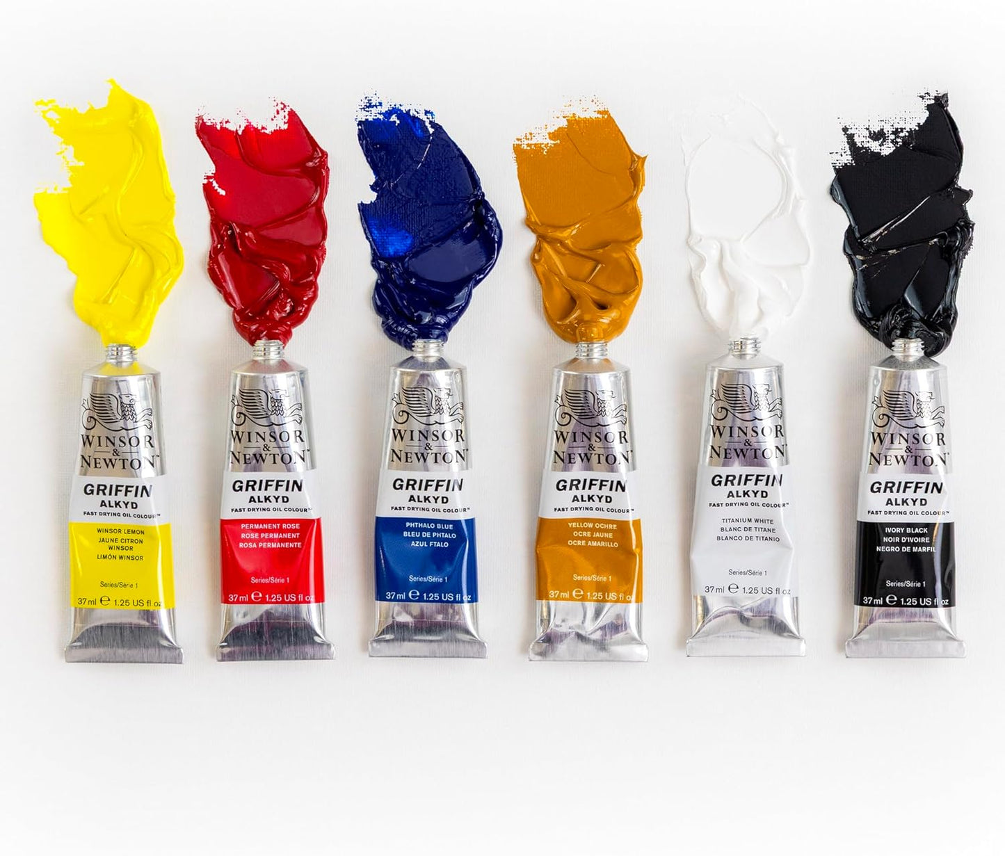 Winsor & Newton Griffin Alkyd Fast Drying Oil Paint, Beginners Set, 6 x 37ml Tubes