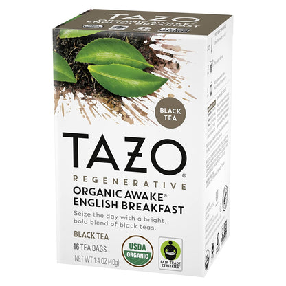 TAZO Organic Awake English Breakfast Black Tea Bags, 96 (16ct - Pack of 6)
