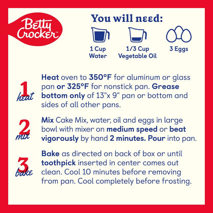 Betty Crocker Delights Super Moist Strawberry Cake Mix, 13.25 oz.