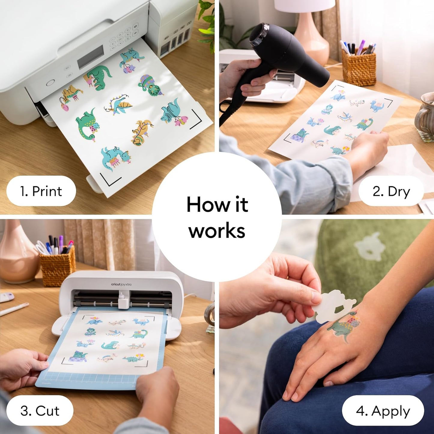 Cricut® Temporary Tattoo Paper for Inkjet Printers (8 Sheets, 8.5x11), Printable Tattoo Transfer Paper - Works with Joy Xtra, Explore, & Maker Machines