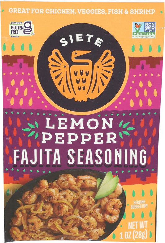 Lemon Pepper Fajita Seasoning Mix | Seasoning for Chicken, Pork, Shrimp, and Veggies| Gluten Free | Vegan | Non GMO | 1 Packet (7 Servings)