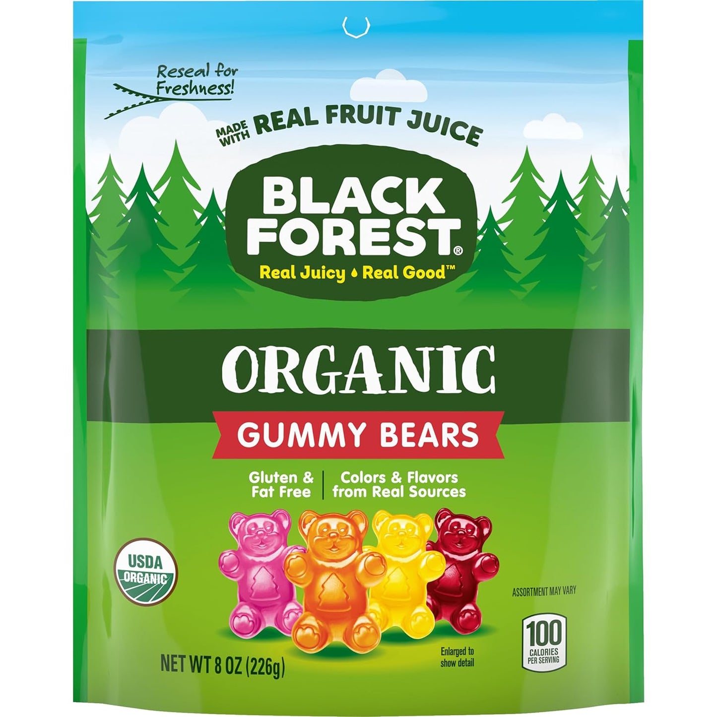 Black Forest Organic Gummy Bears Candy, 0.8 Ounce Pouches (65 Count)
