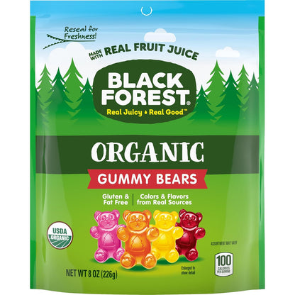 Black Forest Organic Gummy Bears Candy, 0.8 Ounce Pouches (65 Count)