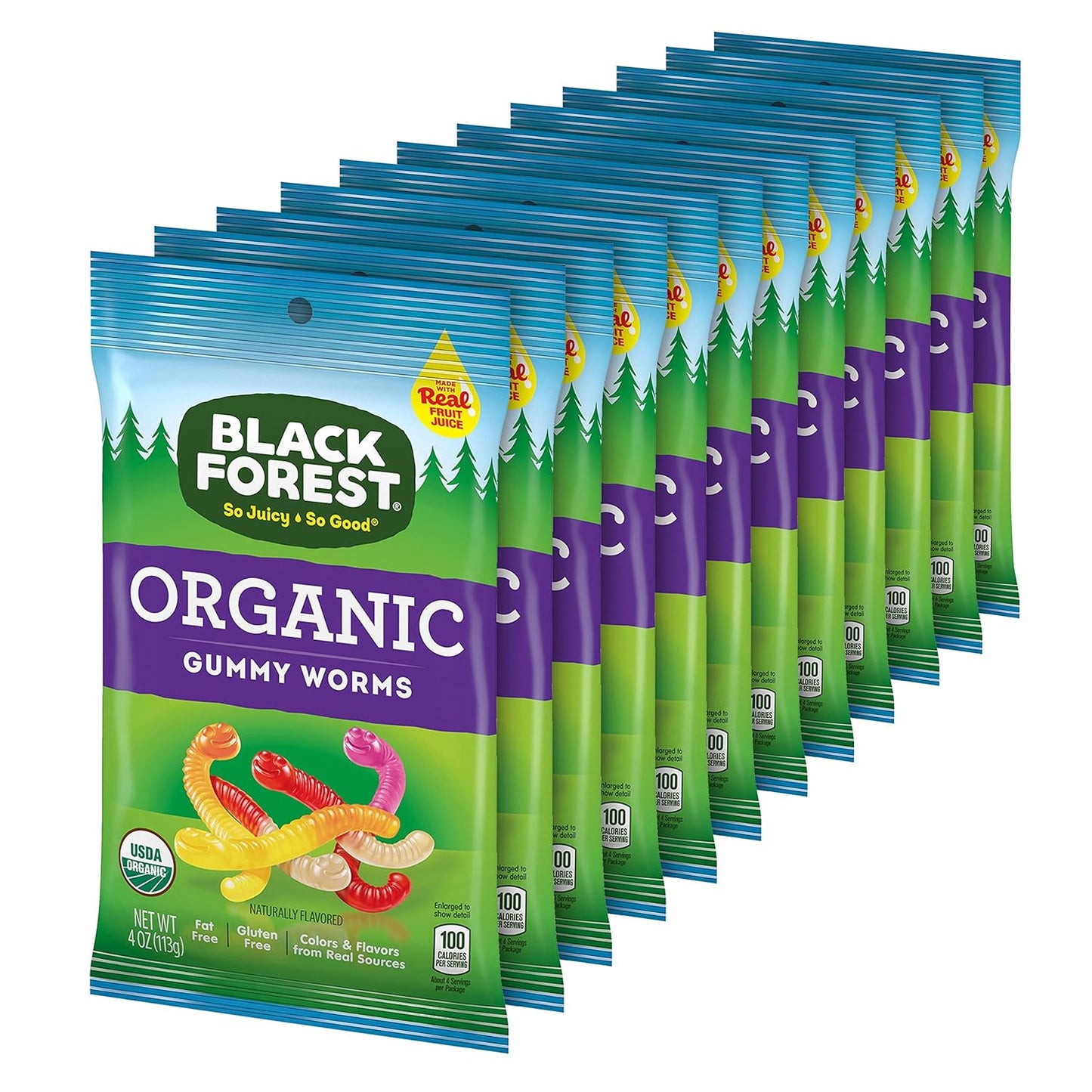 Black Forest Organic Gummy Bears Candy, 0.8 Ounce Pouches (65 Count)