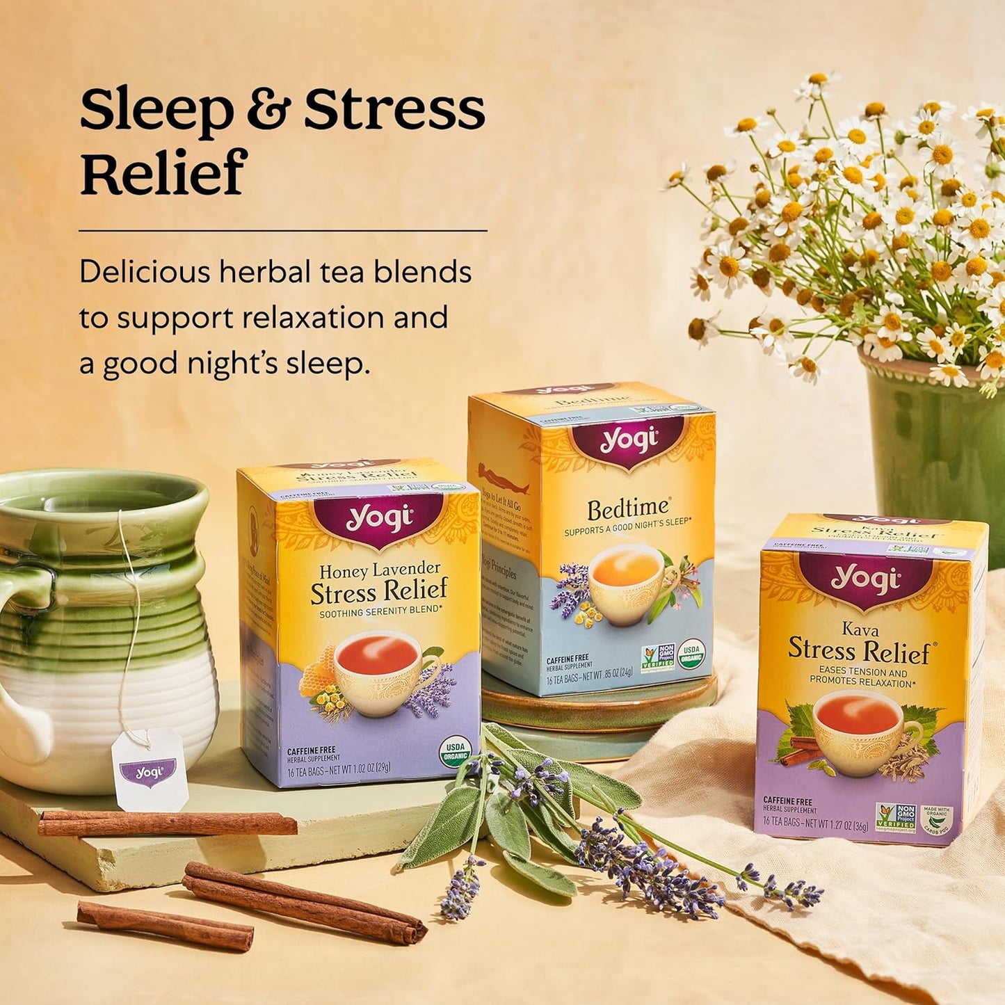Yogi Tea Bedtime Tea - 16 Tea Bags per Pack (4 Packs) - Chamomile & Passionflower Herbal Tea Blend