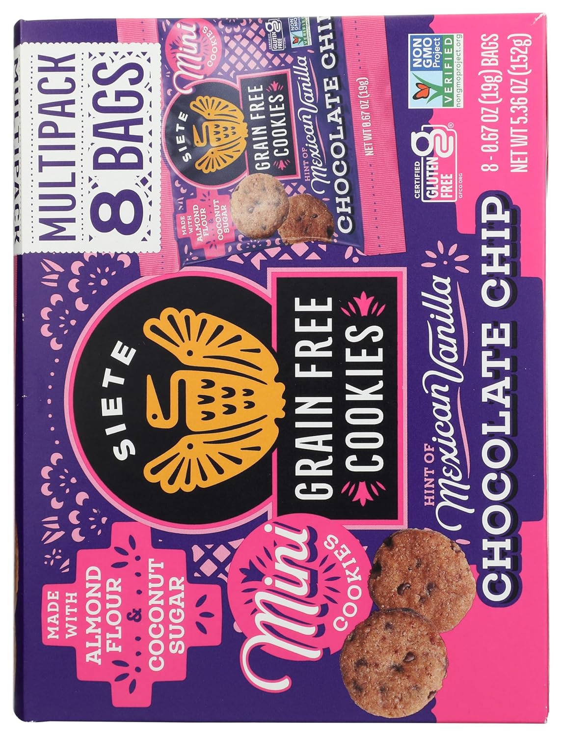 Siete Family Foods Mini Chocolate Chip Cookies, 5.36 Oz