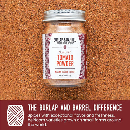 Burlap & Barrel Flavor Fusion: Sun-Dried Tomato Powder and Purple Stripe Garlic Bundle - Elevate Your Dishes with Savory Umami and Sweet Complexity!