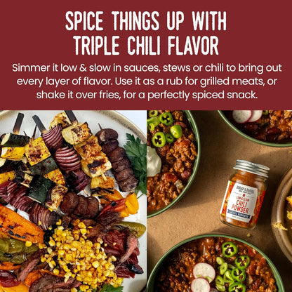 Burlap & Barrel Low & Slow Chili Powder – Smoky Pasilla, Kashmiri Chili & Smoked Paprika Blend for Chili, Tacos, Fries & Snacks – As seen on Shark Tank – 2.5oz Glass Jar