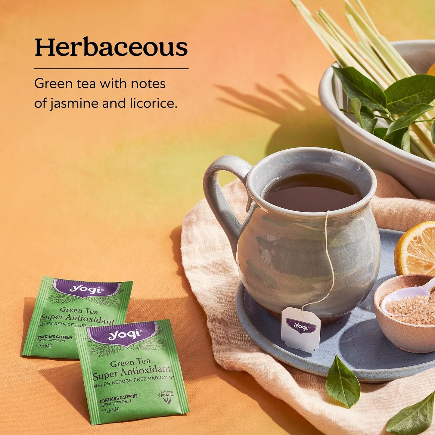 Yogi Tea Green Tea Super Antioxidant - 16 Bags per Pack (4 Packs) Organic Antioxidant Support