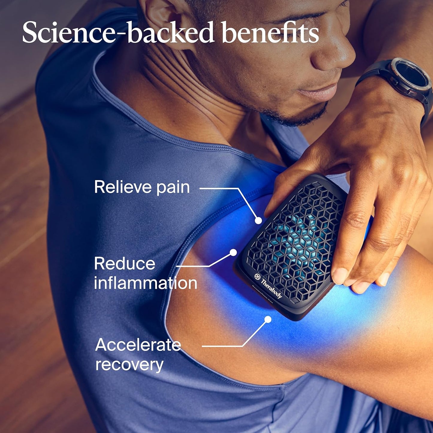 Therabody RecoveryTherm Cube - Instant Heat, Cold and Contrast Therapy for Pain Relief, Aches and Pains, and Muscle Recovery - Portable Hands Free Cryotherapy Machine with Cold Compress & Heating Pad