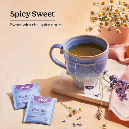 Yogi Tea Bedtime Tea - 16 Tea Bags per Pack (4 Packs) - Chamomile & Passionflower Herbal Tea Blend