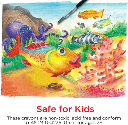 Faber-Castell Watercolor Crayons with Brush, 15 Colors - Premium Quality Art Supplies for Kids