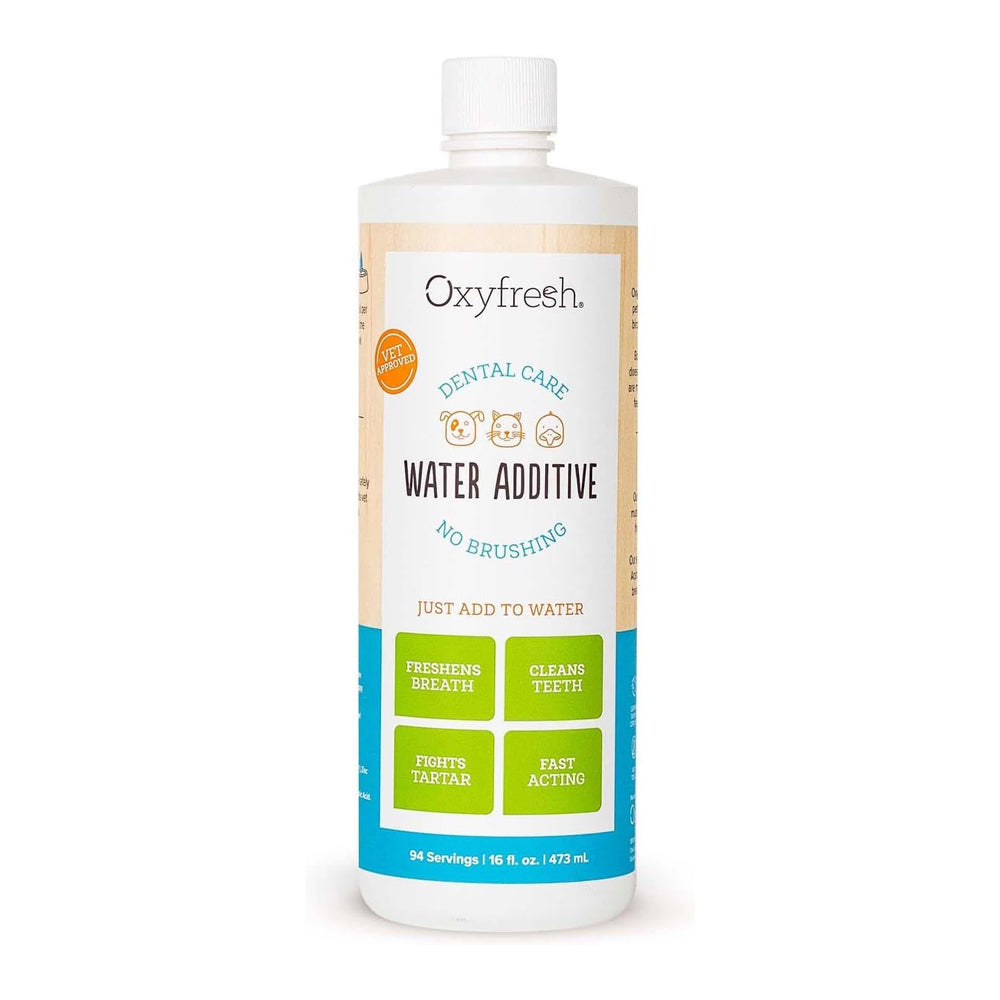 Oxyfresh Premium Pet Dental Care Solution Pet Water Additive: Best Way to Eliminate Bad Dog Breath and Cat Bad Breath - Fights Tartar & Plaque - So Easy, Just Add to Water! Vet Recommended 16 oz.